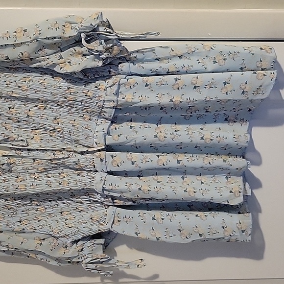 American Bling Blue Floral Lightweight Peplum Blouse 3X NWT - Picture 12 of 12